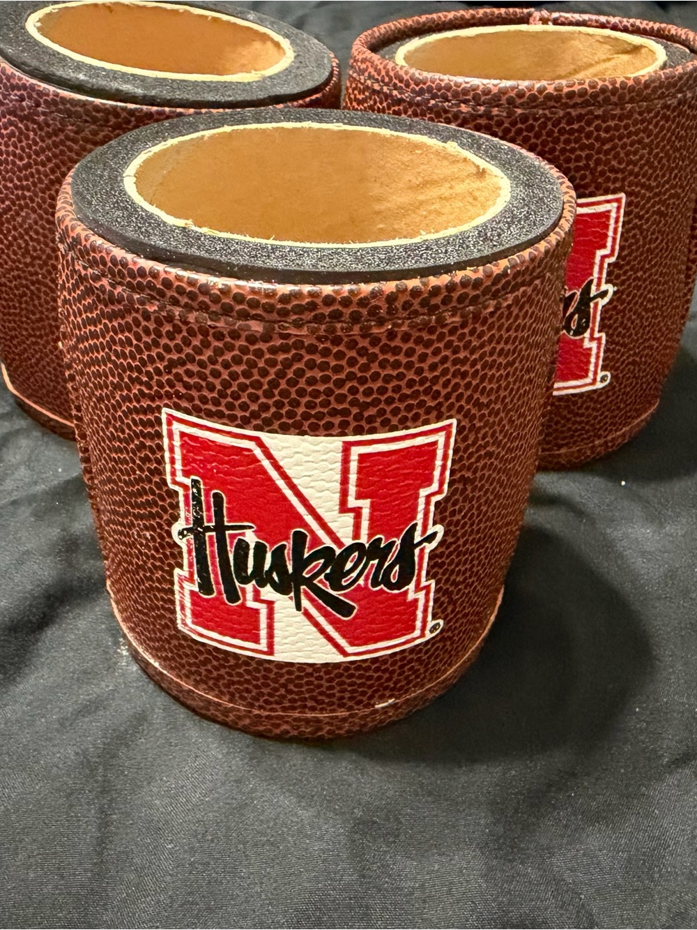 Nebraska Football Texture Can Cooler - Brown set of 3
